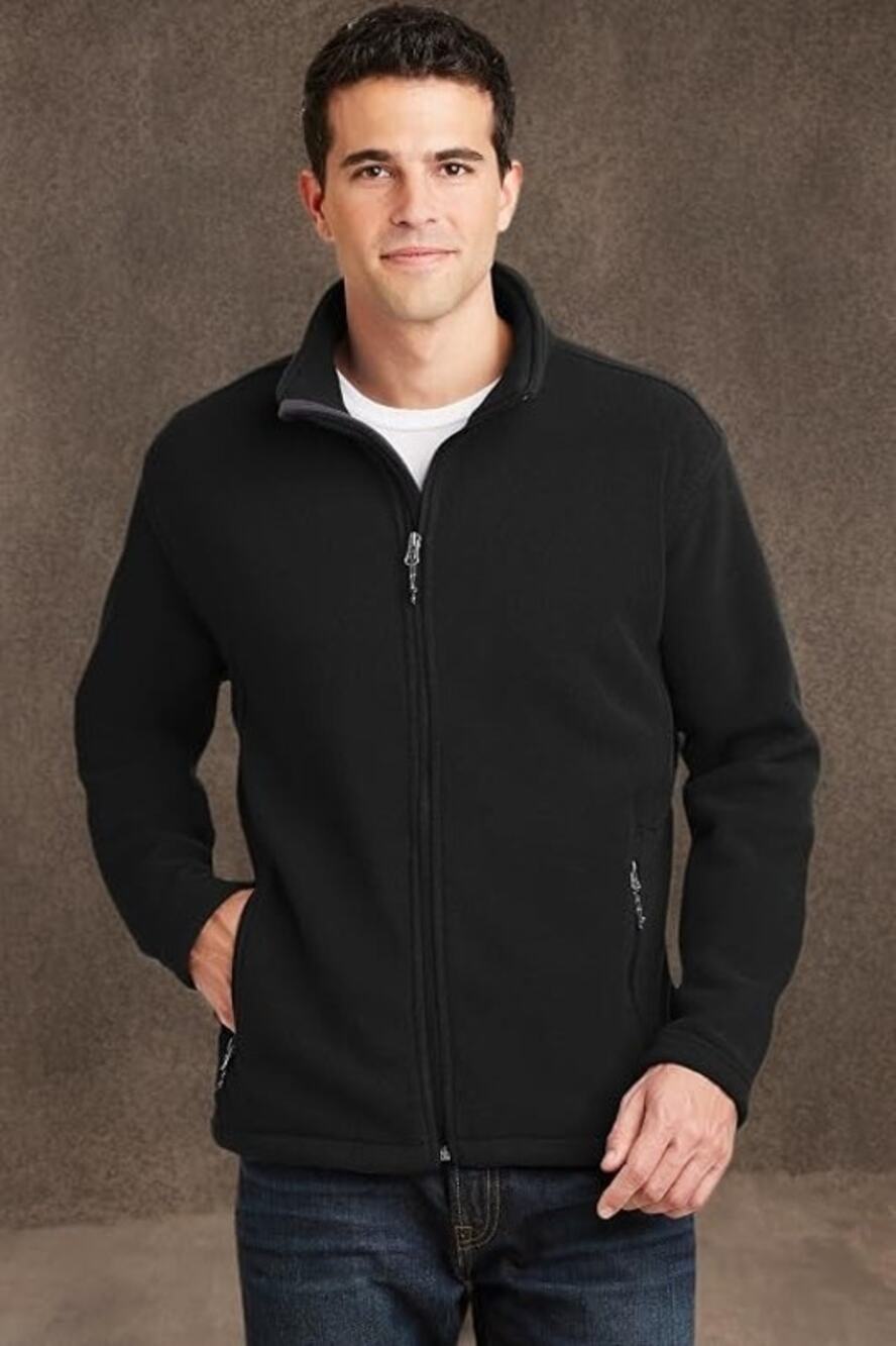 Port Authority Men's Large Black Full Zip Fleece Jacket Winter Gorpcore HR12-16